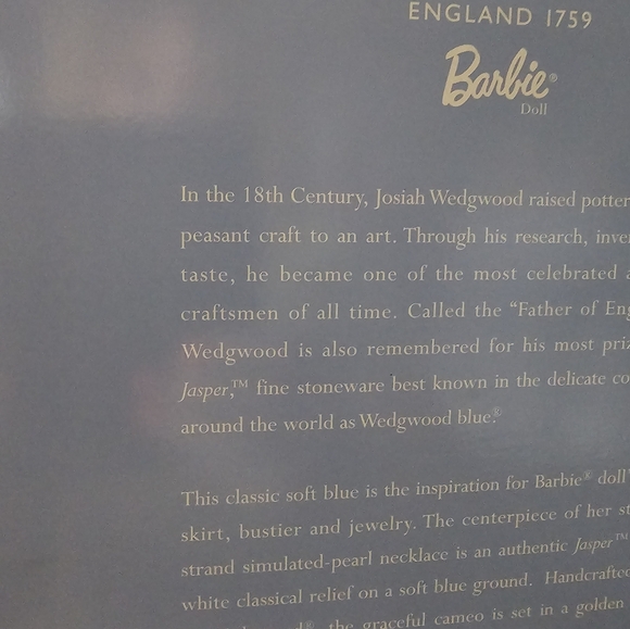 WEDGWOOD Barbie Limited Edition1999 Mattel Blue dress Barbie - Picture 3 of 4